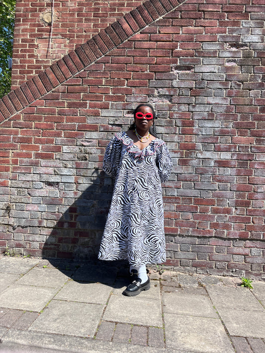 LAURA MIDI DRESS: Zebra print