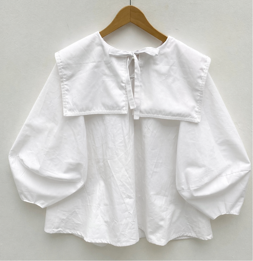 DALI BLOUSE: Plain coton poplin