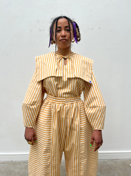 DALI Blouse: Ticking stripes canvas.