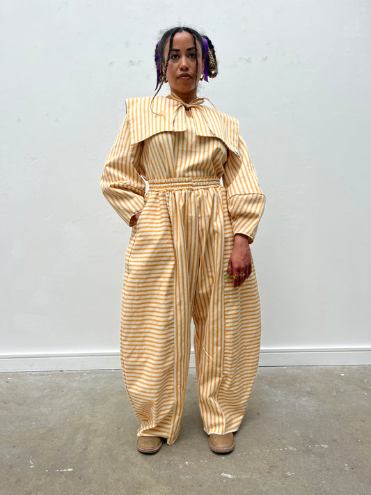ROSER TROUSERS: Ticking stripes canvas