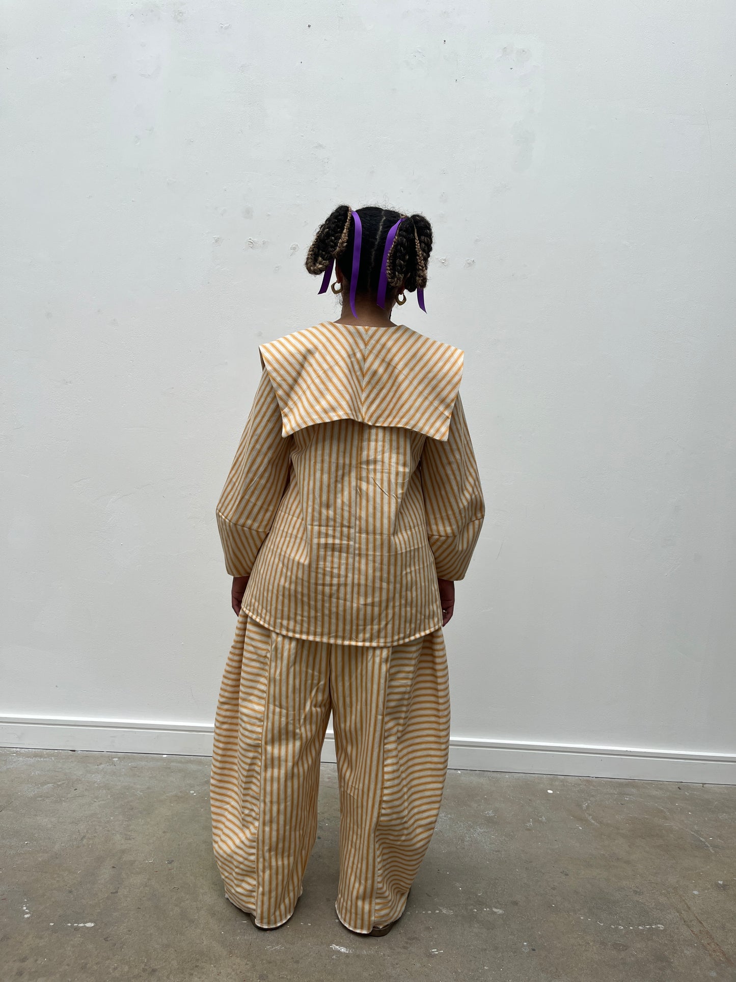 DALI Blouse: Ticking stripes canvas.