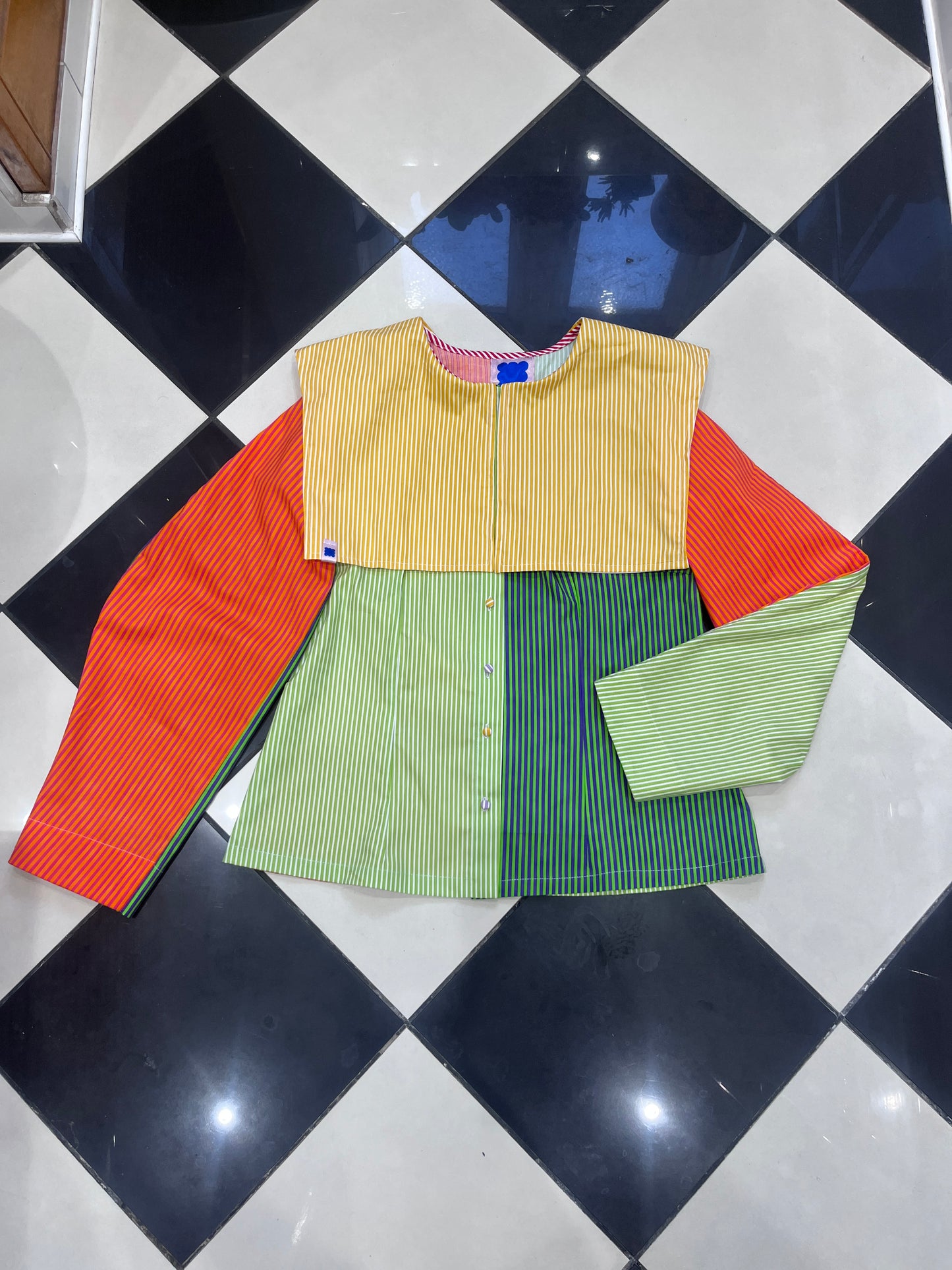 Offcuts rainbow blouse. UK14