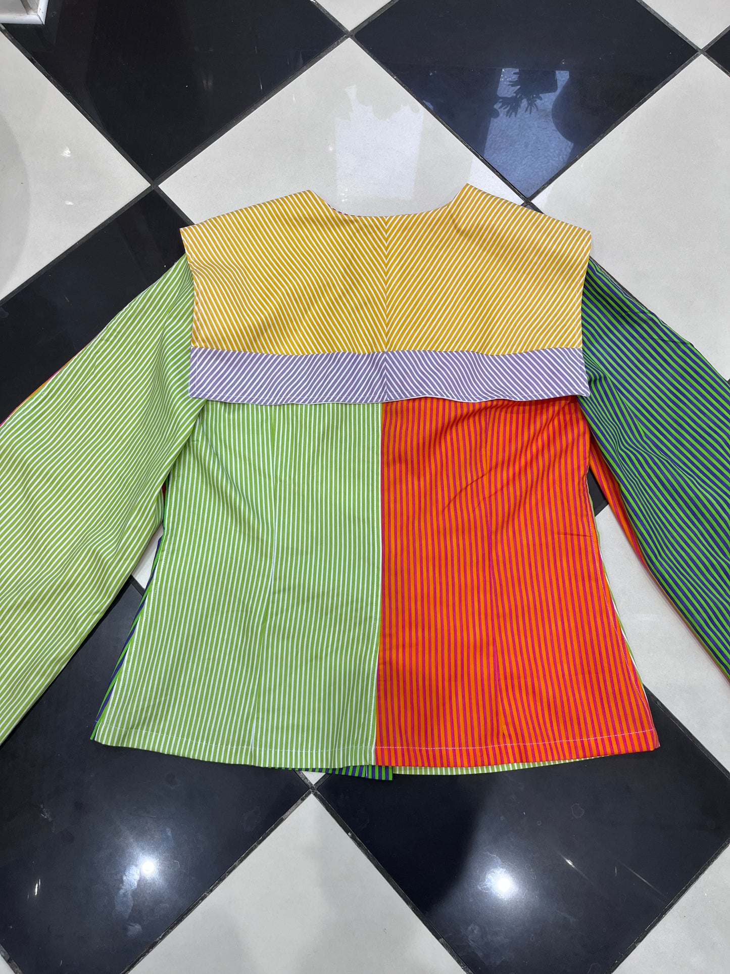 Offcuts rainbow blouse. UK14