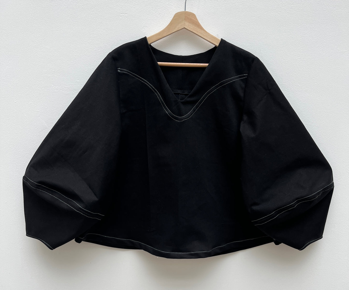 Atlas top: black cotton twill