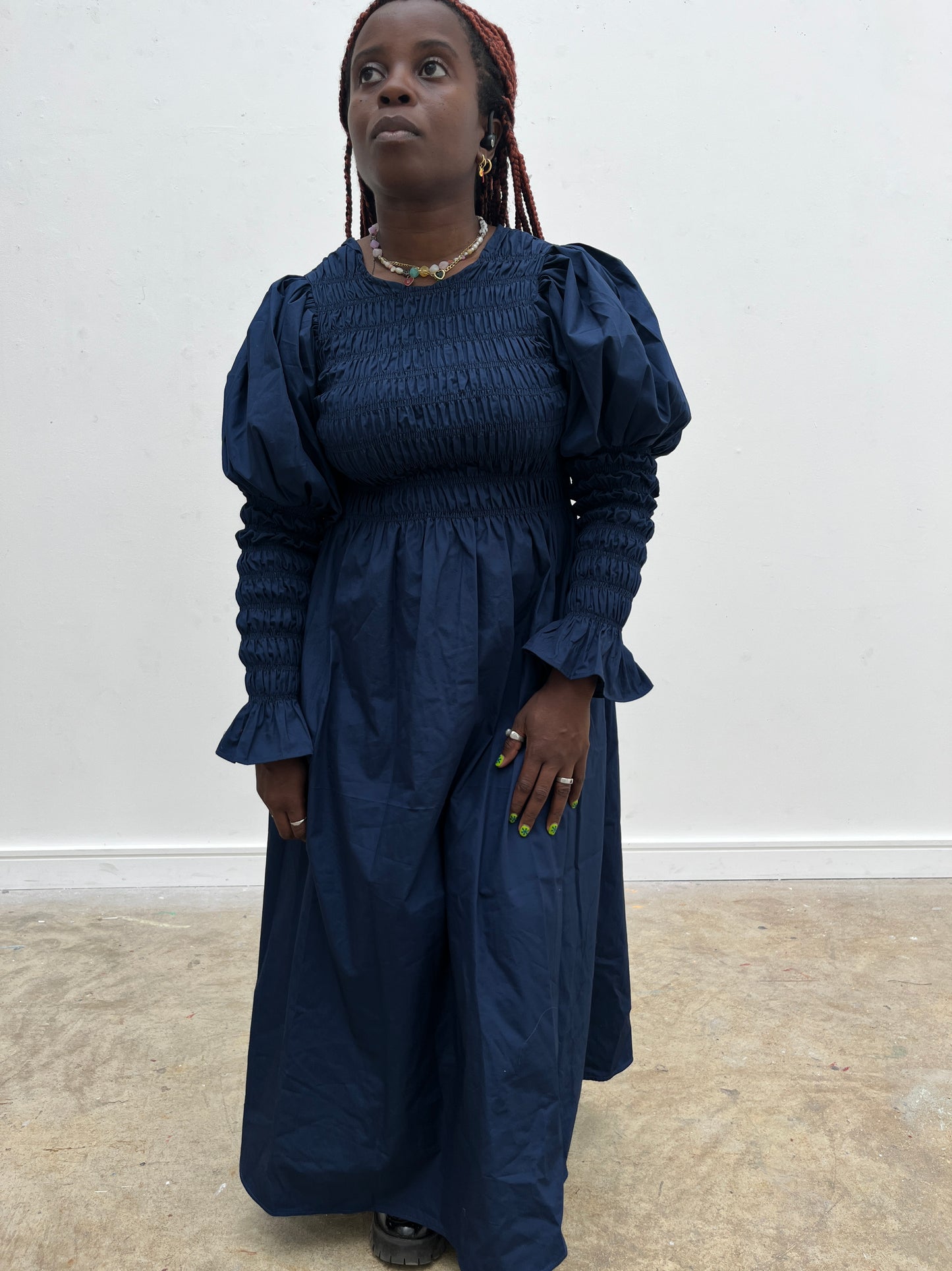 Raquel maxi dress: plain cotton poplin
