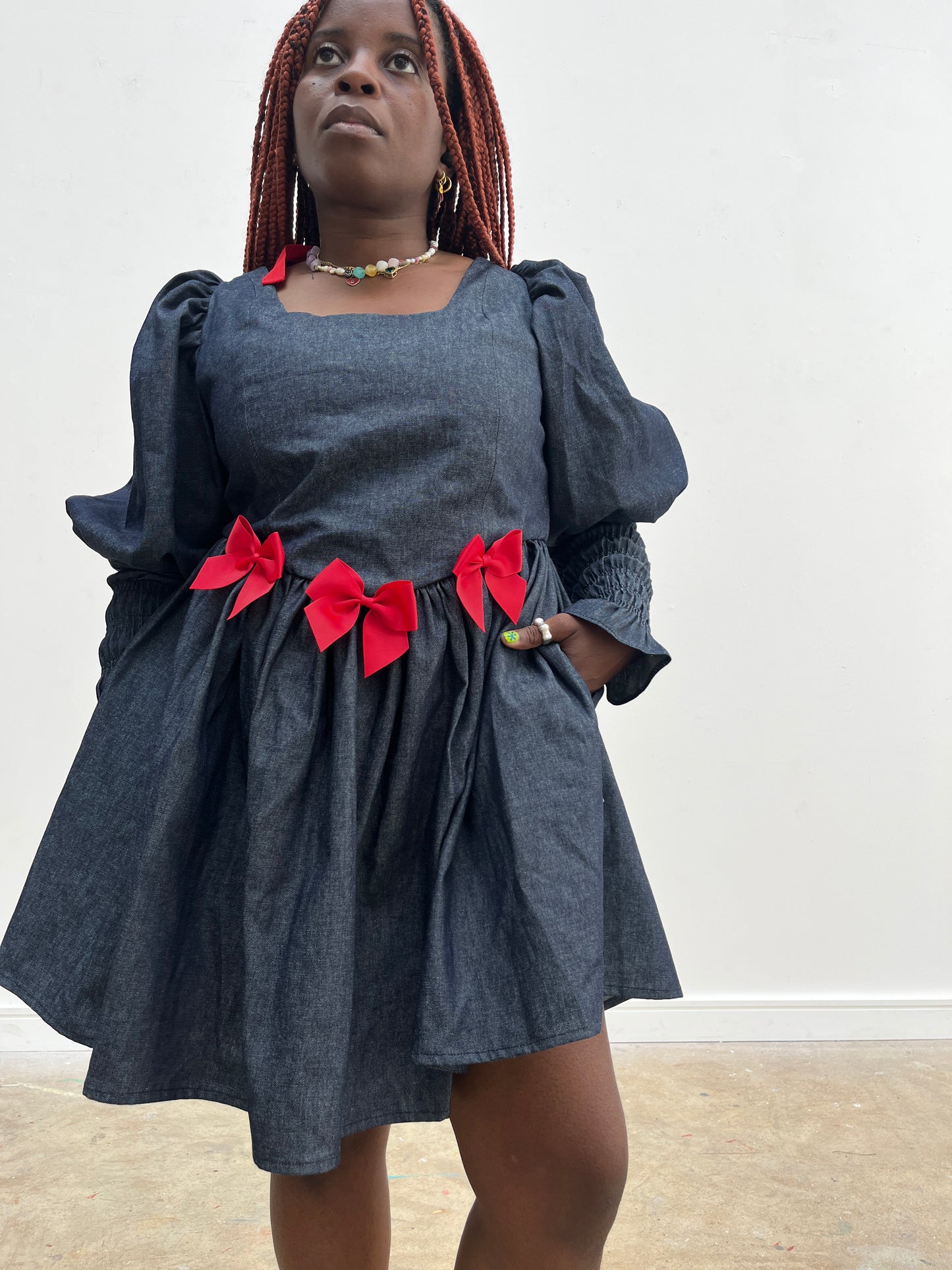 Luisa mini dress: Indigo denim