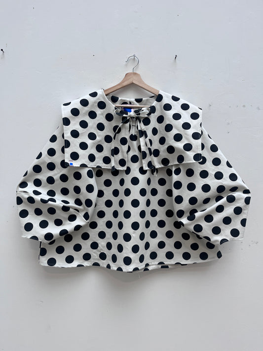 DALI BLOUSE: Polka dot denim