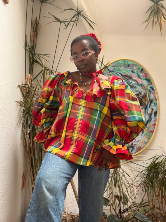 LAURA BLOUSE: Limited edition cotton madras