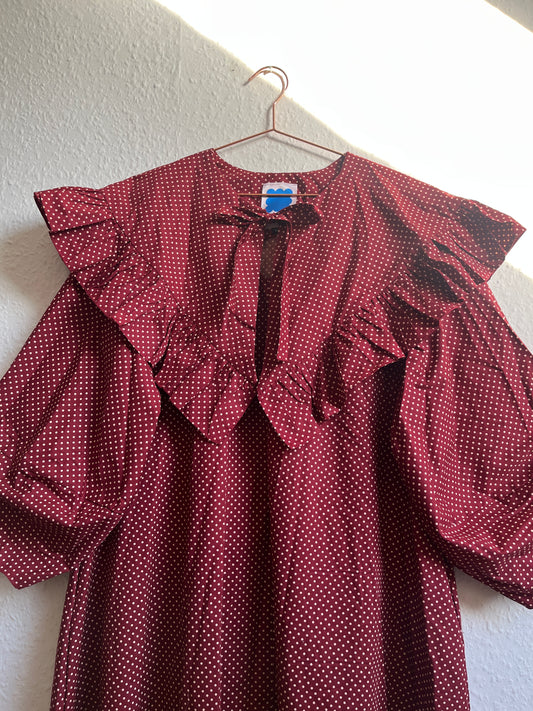 OLIVIA MAXI DRESS: Polka dots cotton poplin