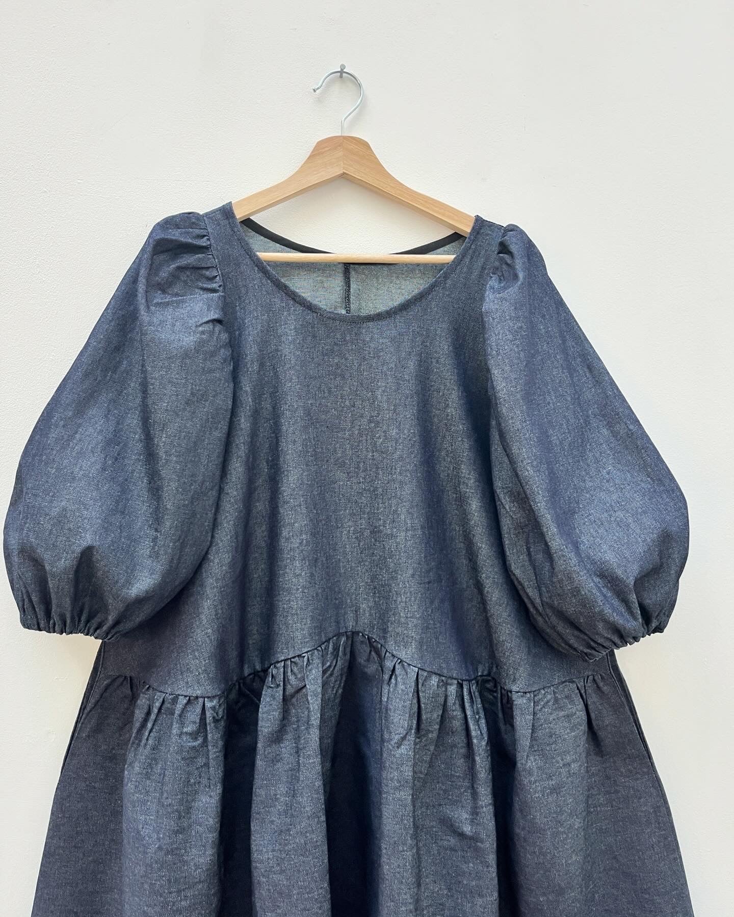 Carmen dress: Indigo denim