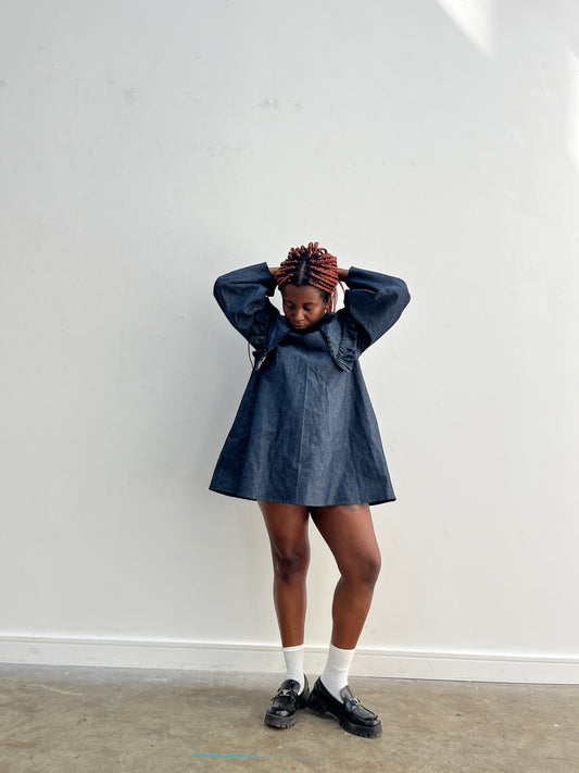 OLIVIA MINI DRESS: Plain cotton poplin.
