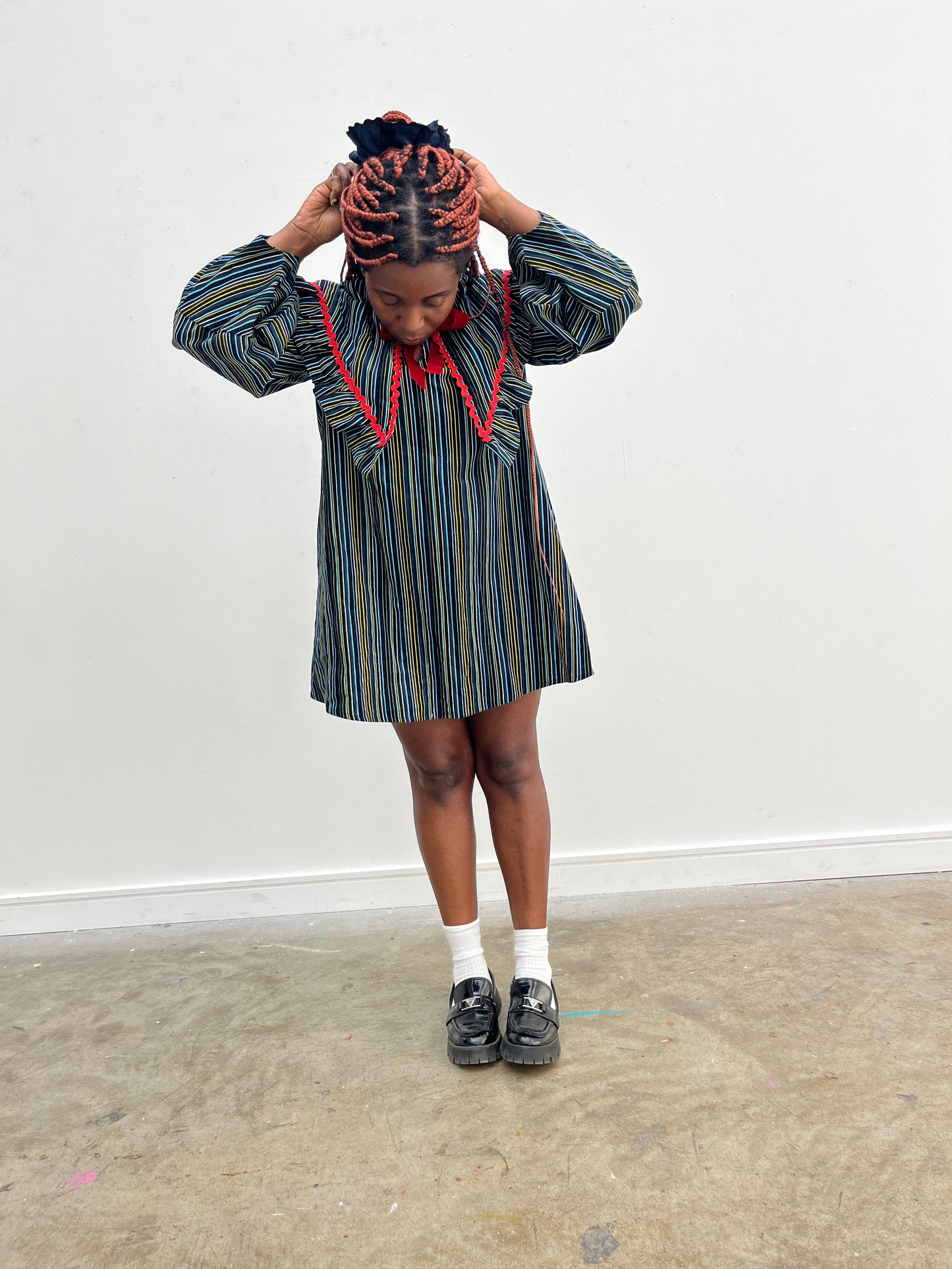 OLIVIA MINI DRESS: Printed coton poplin