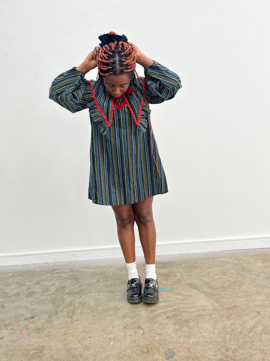 OLIVIA MINI DRESS: Printed coton poplin
