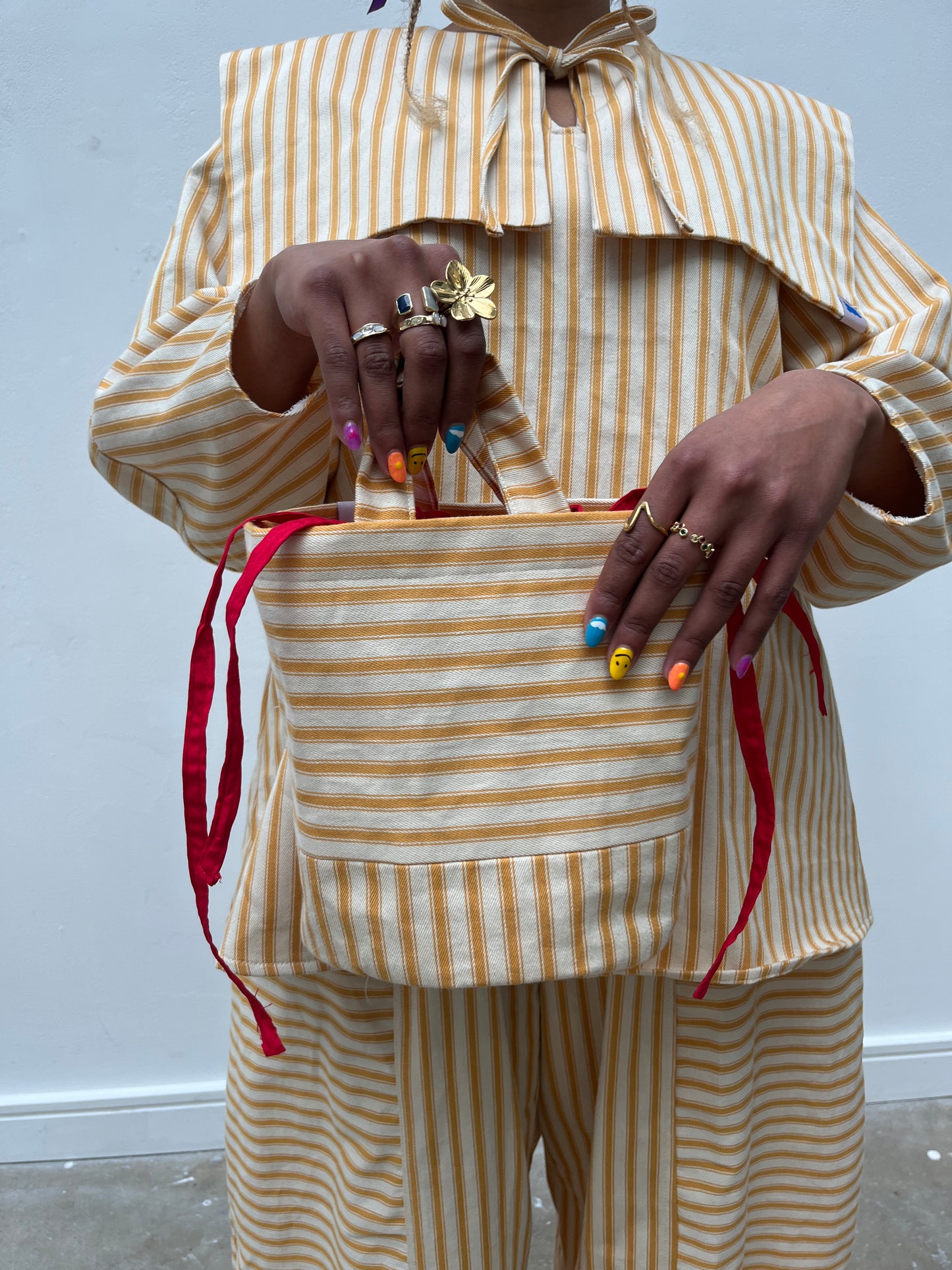 THE BAG: Stripe ticking canvas sailor hat