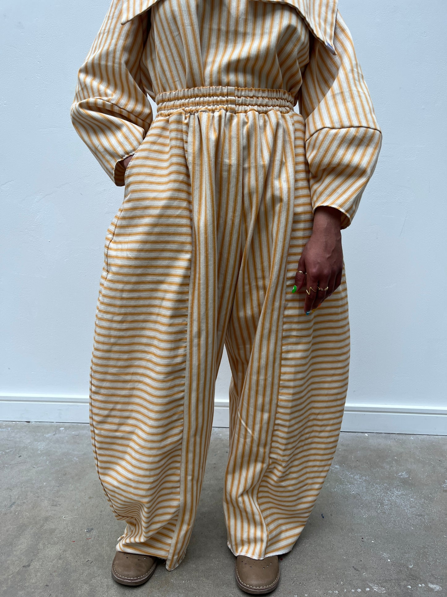 ROSER TROUSERS: Ticking stripes canvas