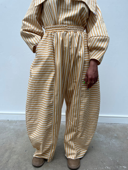 ROSER TROUSERS: Ticking stripes canvas
