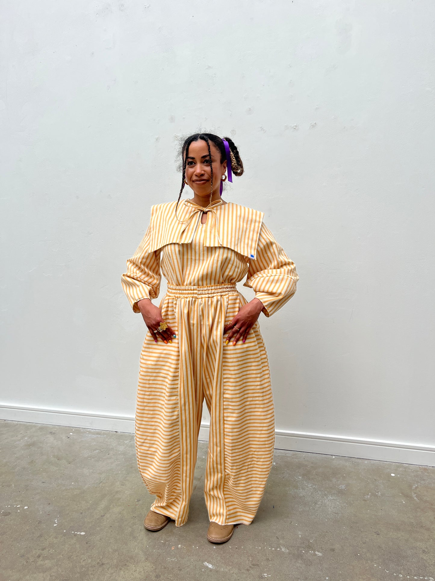 DALI Blouse: Ticking stripes canvas.