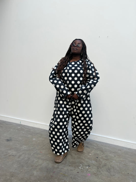 ROSER TROUSERS: Limited edition Polka dot denim