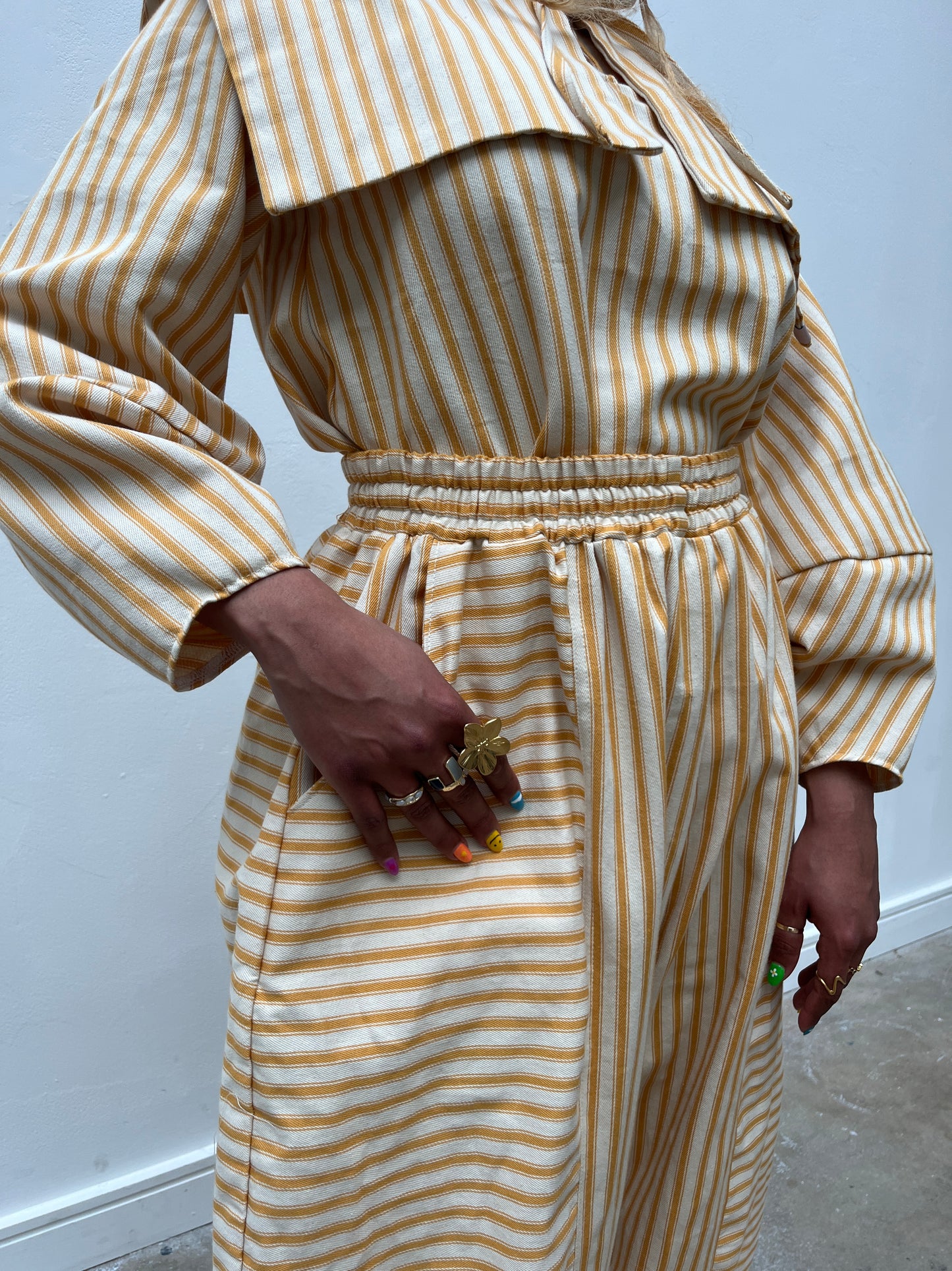 ROSER TROUSERS: Ticking stripes canvas