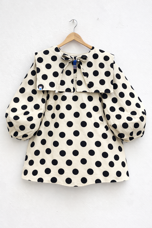 DALI MINI DRESS: Limited edition Polka dot denim.