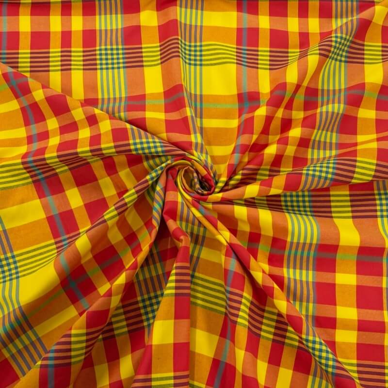 Olivia blouse: 100% cotton Madras.