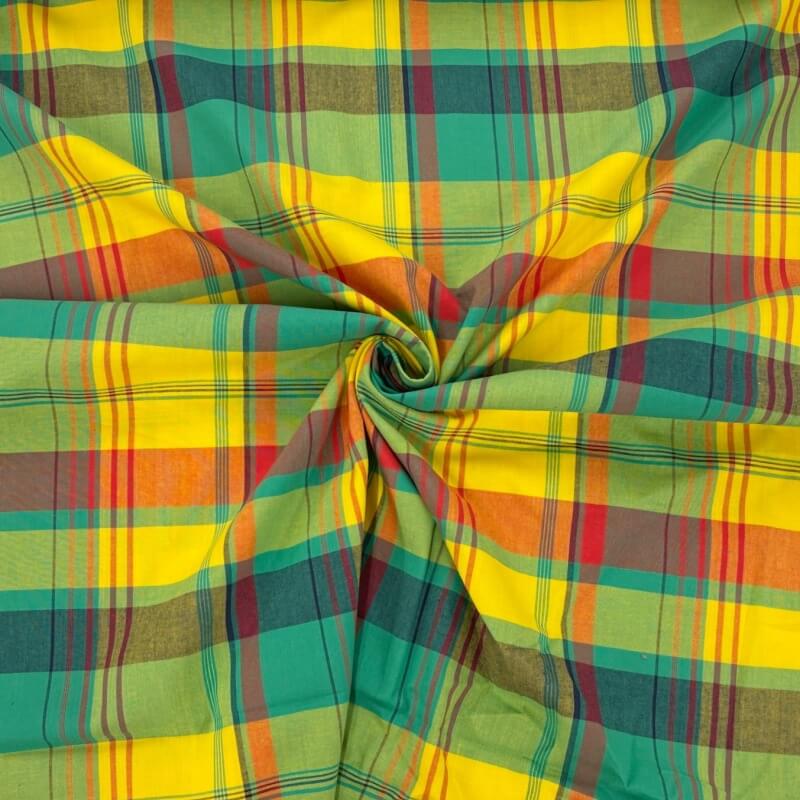 Olivia blouse: 100% cotton Madras.