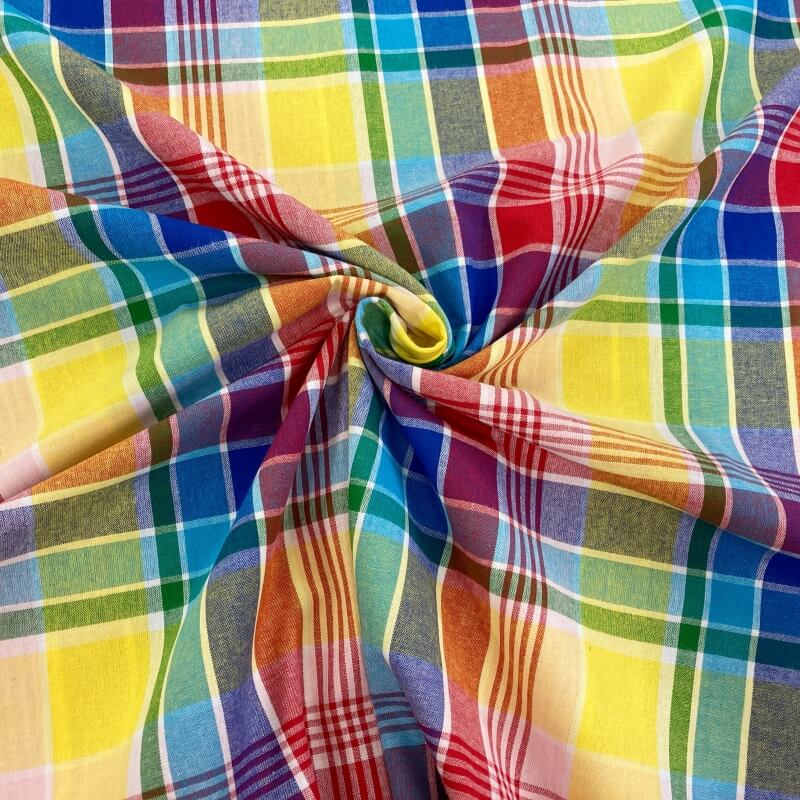 Olivia blouse: 100% cotton Madras.