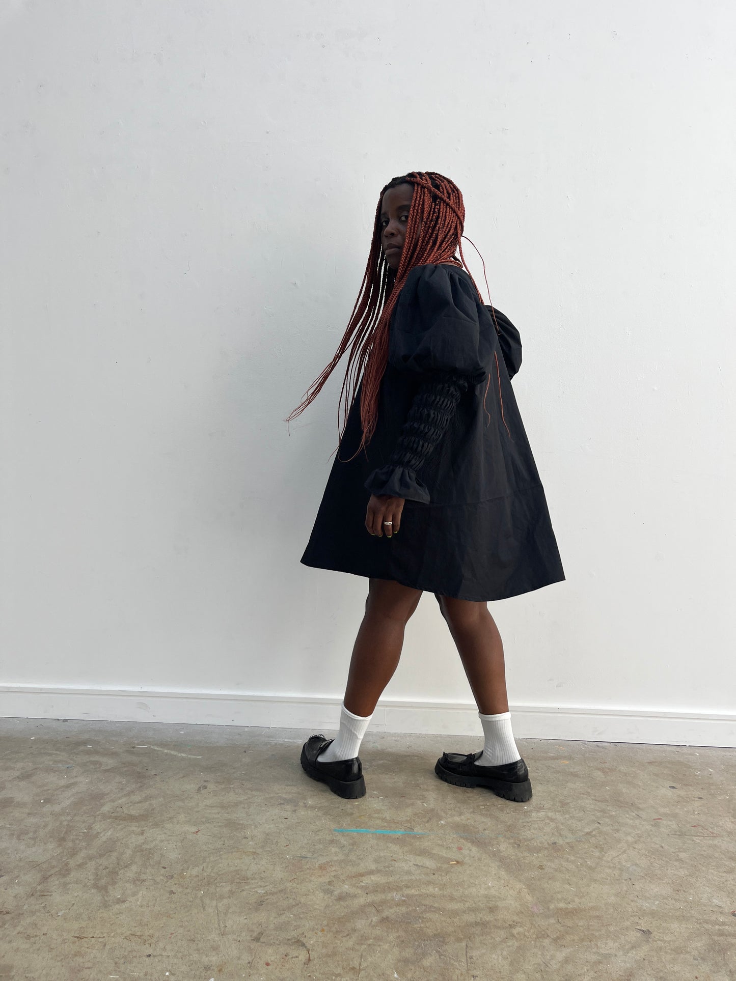 Maria dress: Plain cotton poplin