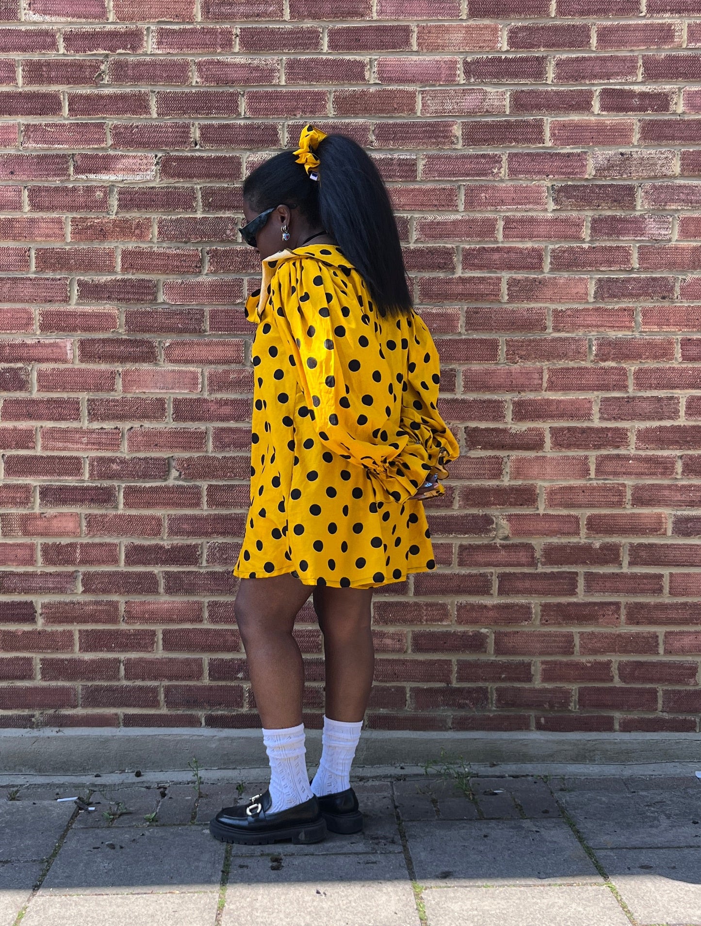 LAURA MINI DRESS: Polka dots cotton lawn.