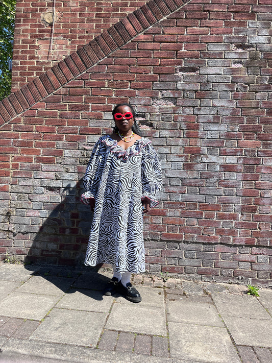 LAURA MIDI DRESS: Zebra print