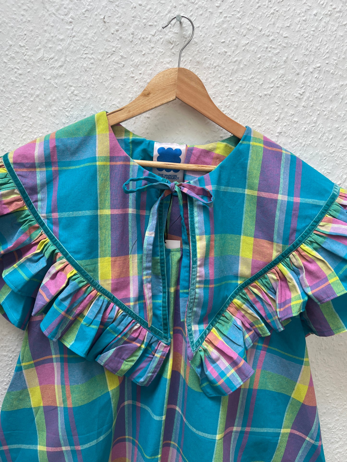 Olivia blouse: 100% cotton Madras.