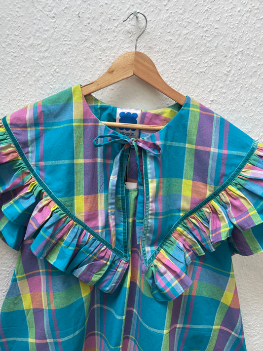 Olivia dress: 100% cotton Madras.