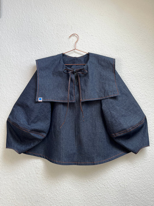 DALI BLOUSE: Indigo denim.