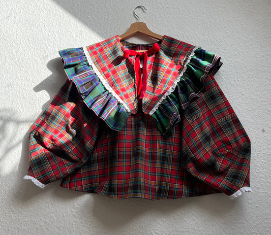 Olivia blouse: Deadstock brushed cotton size XS