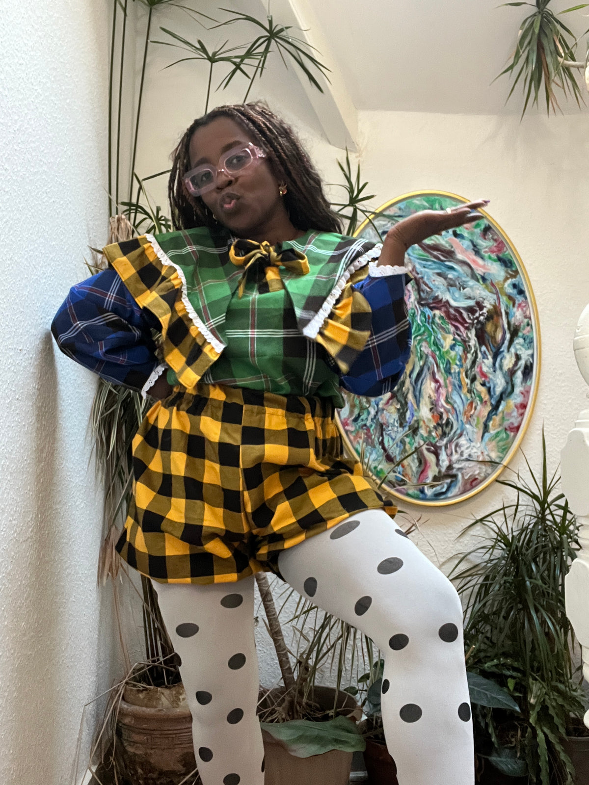 OLIVIA BLOUSE: Fabric mix
