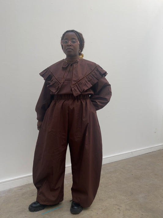 Roser trousers: plain cotton poplin