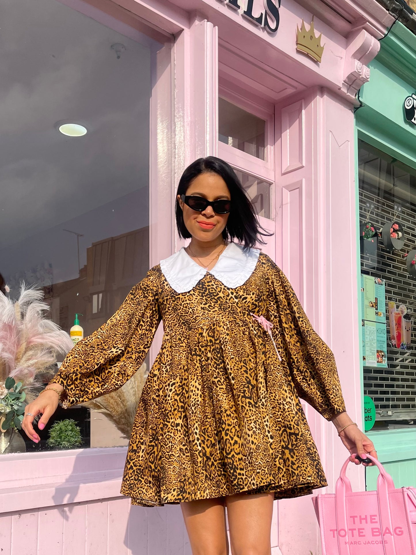 Cat Patterson Collection: The leopard print mini dress.