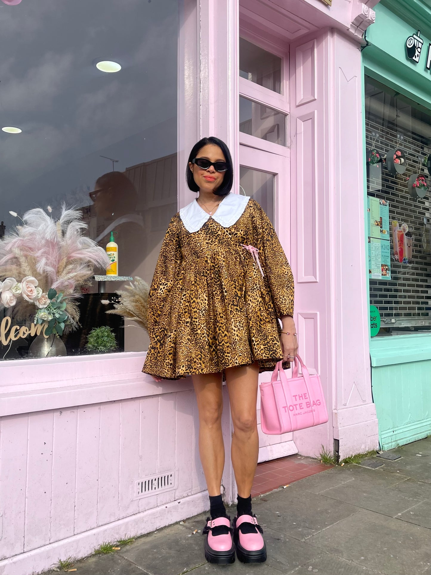 Cat Patterson Collection: The leopard print mini dress.