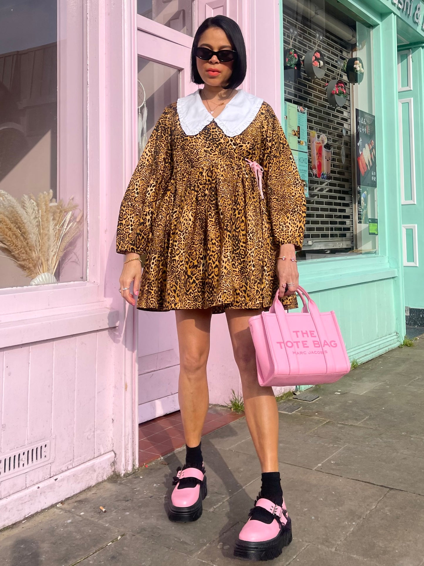 Cat Patterson Collection: The leopard print mini dress.