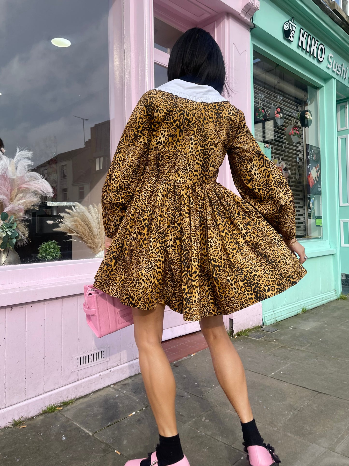 Cat Patterson Collection: The leopard print mini dress.